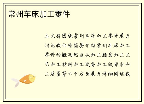 常州车床加工零件